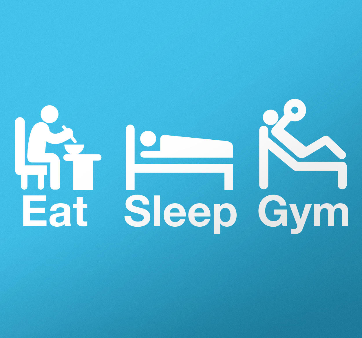 Tenstickers Muursticker Eat Sleep Gym