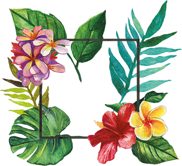 Wanddecoratie tropische bladeren en bloemen