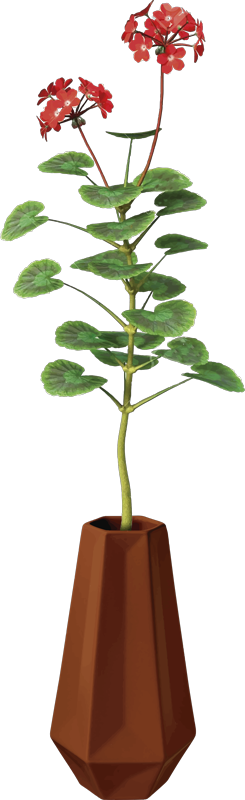 Vaas met geranium planten muursticker
