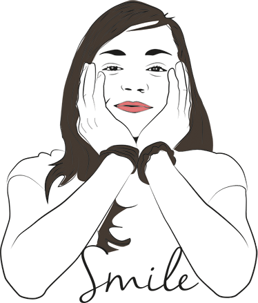 Smile lady portrait wall sticker - TenStickers