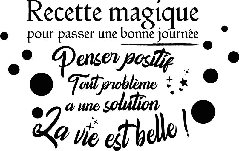 Sticker recette recette magique pour une bonne journée - TenStickers