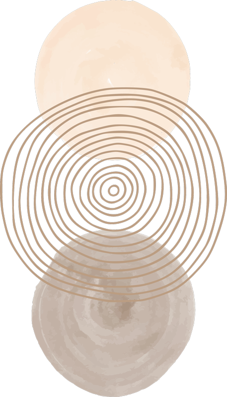 Sticker chambre ronds et lignes abstraits - TenStickers