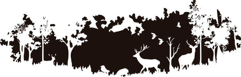 forest scene silhouette wall sticker for bedroom - TenStickers