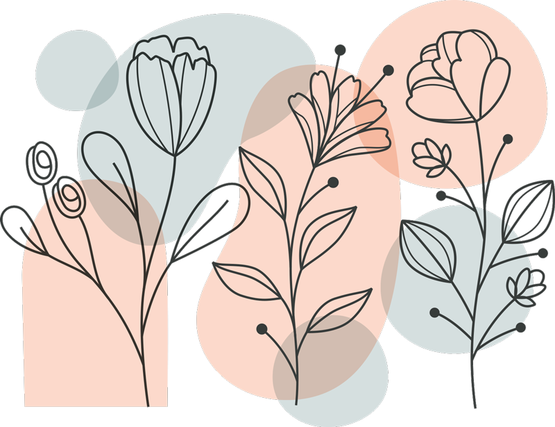 Minimalist çiçekler hayvan çıkartması - TenStickers