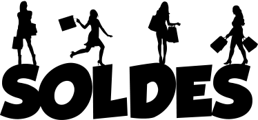 Sticker soldes vitrine avec silhouettes - TenStickers