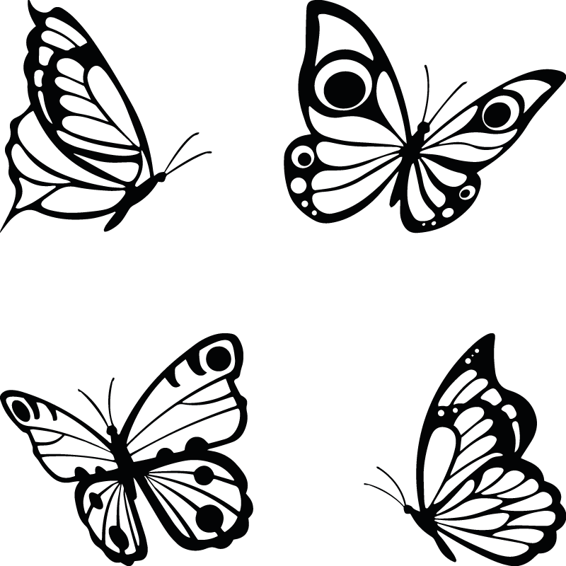 Fensteraufkleber fliegende schmetterlinge - TenStickers