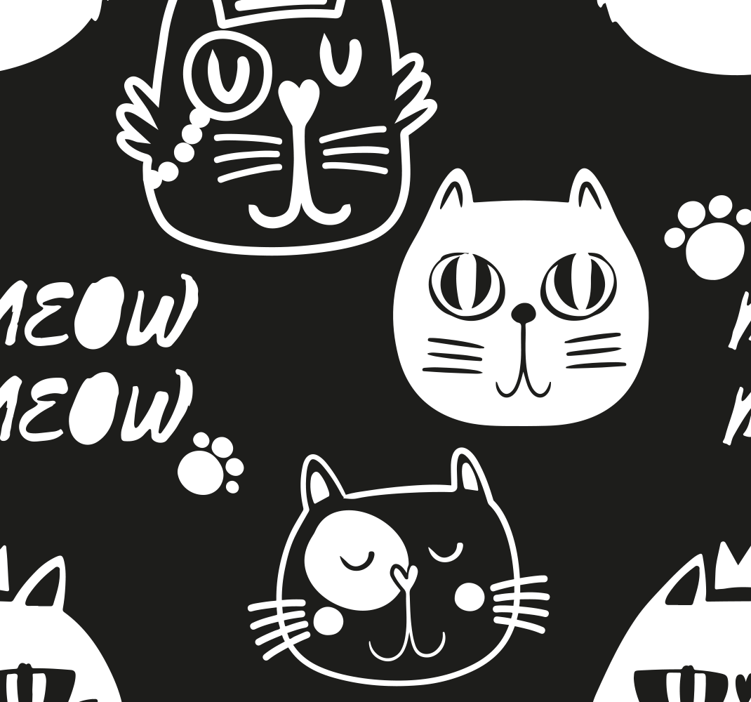 Αυτοκόλλητα Παράθυρα κεφάλι γατών - TenStickers