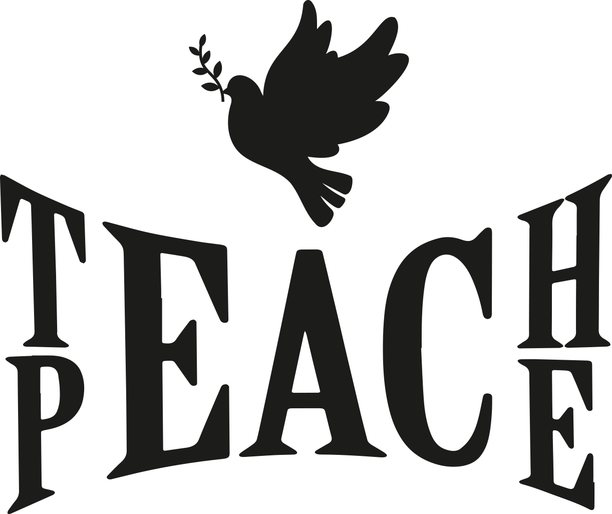 Vinilo frase teach peace - TenVinilo
