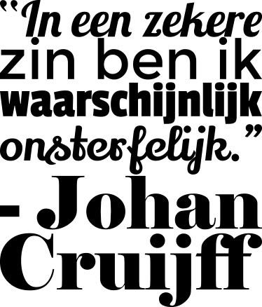 Muursticker tekst Johan Cruijff onsterfelijk - TenStickers