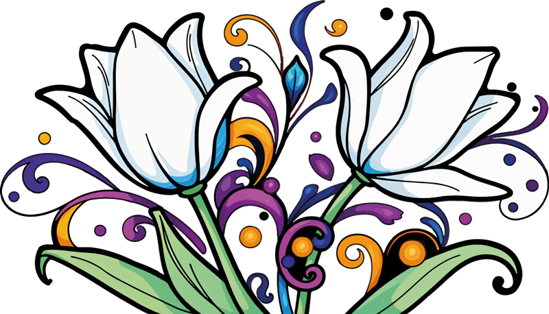 Colorful tulips car sticker - TenStickers