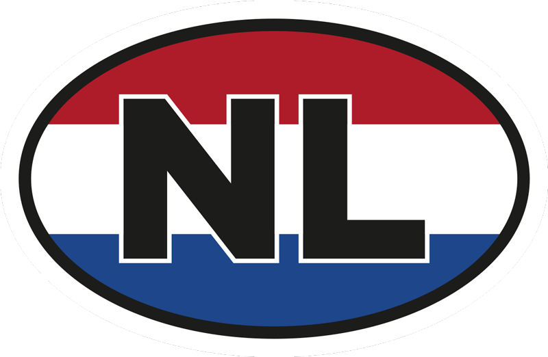 Vlag van nederland in ovale vorm autosticker - TenStickers