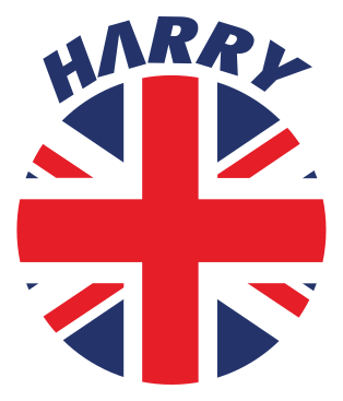 Circular United Kingdom flag with name car sticker - TenStickers
