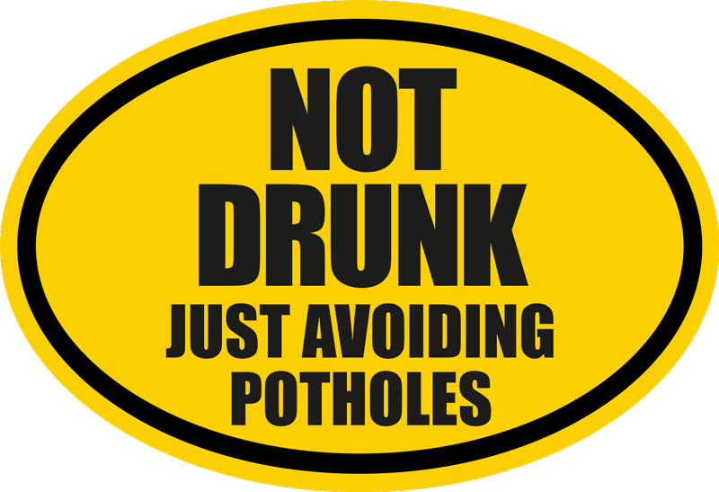 Avoiding potholes bumper sticker - TenStickers