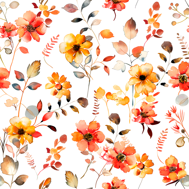 pellicola privacy finestre modello di fiori autunnali - TenStickers