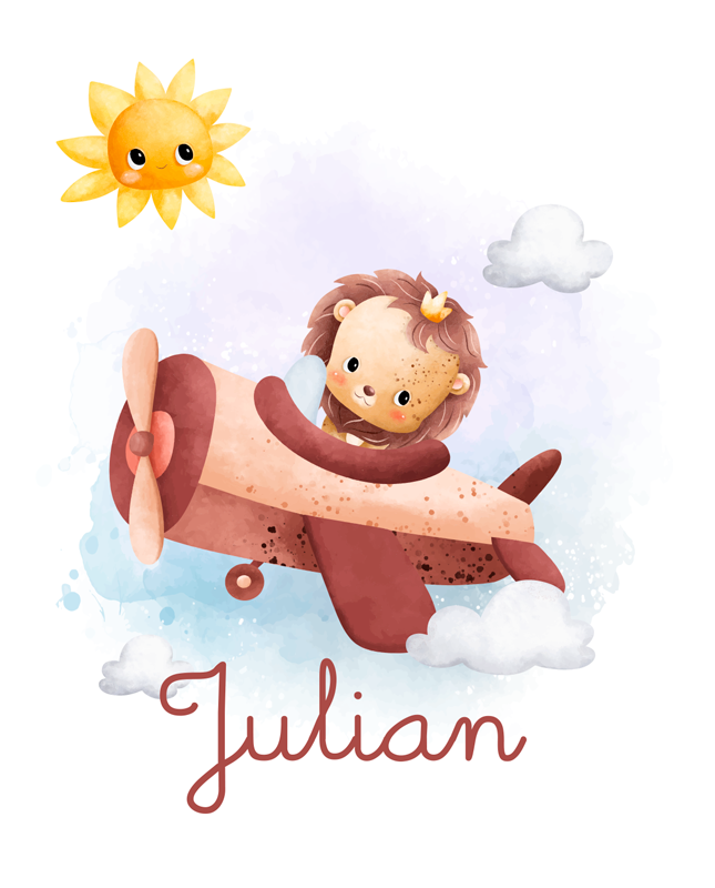 Fensteraufkleber fliegender löwe mit namen - TenStickers