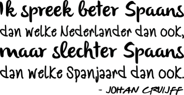 Muursticker citaat Johan Cruijff Spaans - TenStickers