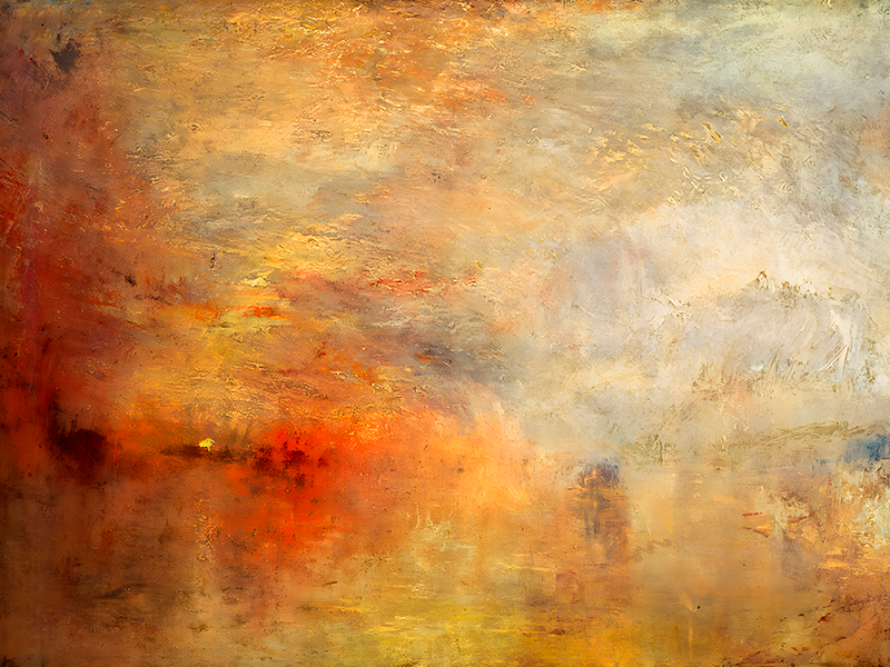 sunset over a lake kitchen wall sticker - TenStickers