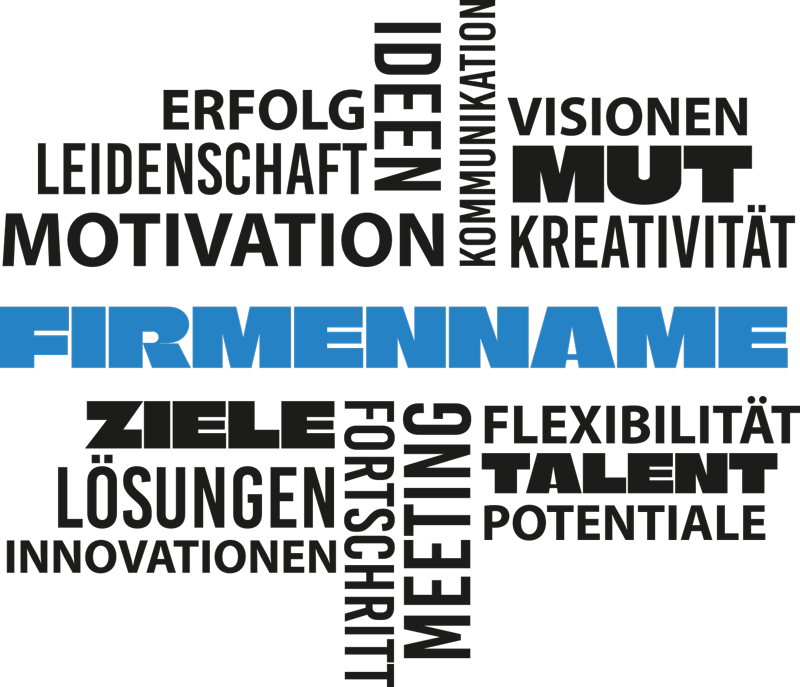 Wandtattoo Büro Workwolke personalisert mit Firmennamen - TenStickers