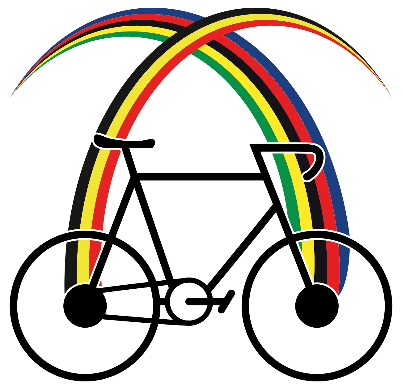 Stripes and bicycle design bike sticker - TenStickers
