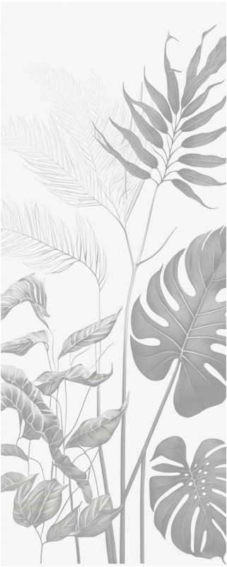 Zwart-witte planten kast stickers - TenStickers