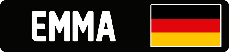 Namensaufkleber Fahrrad benutzerdefinierte Flagge und Name - TenStickers