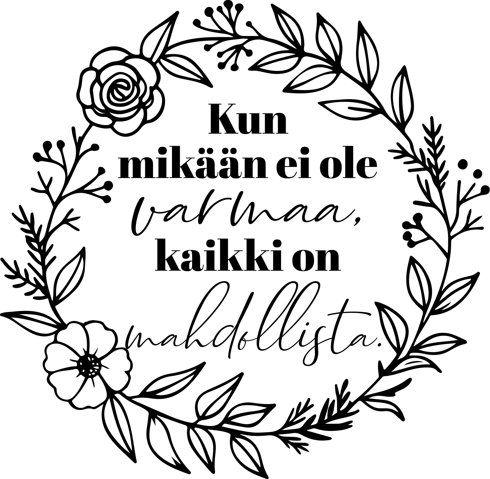 Kaikki on mahdollista motivaatio seinätarra - Tenstickers