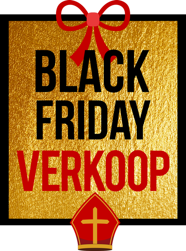 goud cadeau black friday sticker - TenStickers