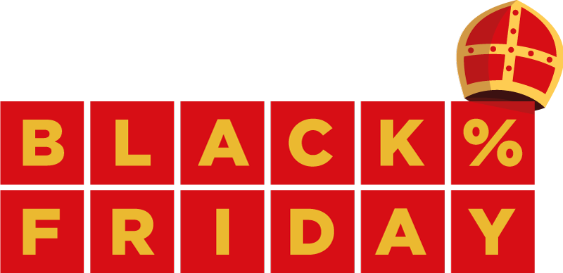 Korting met strikjes en mijter black friday sticker - TenStickers