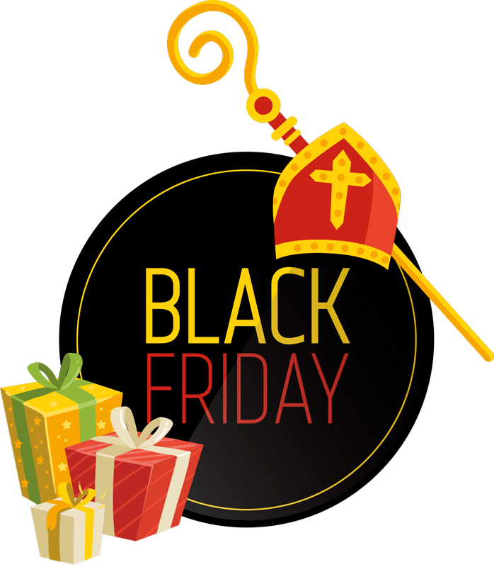 Black Friday-sticker met Sinterklaas-elementen - TenStickers