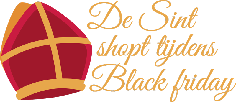 de sint shopt tijdens black friday sticker - TenStickers