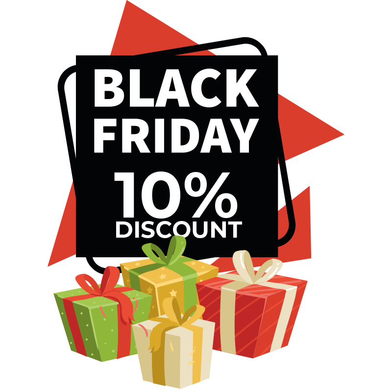 korting cadeau black friday sticker - TenStickers
