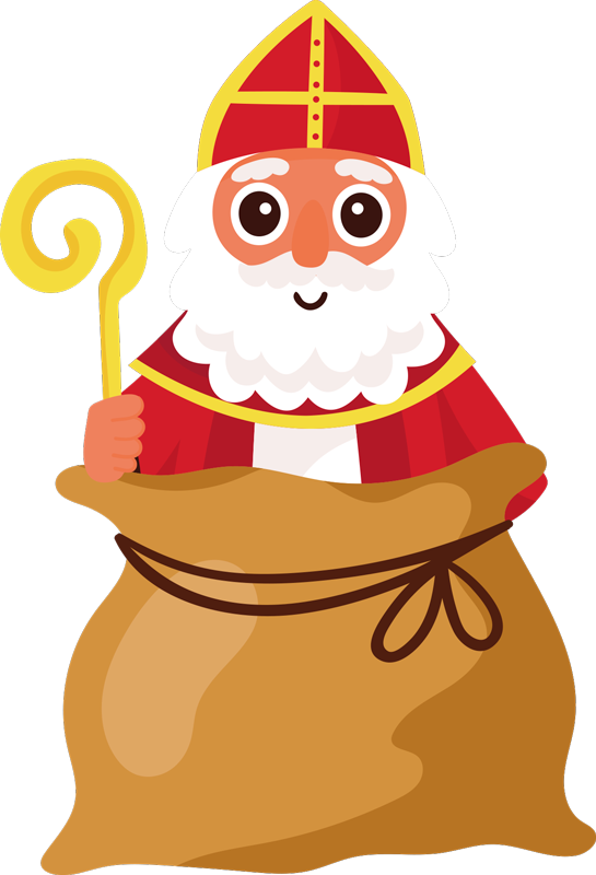 Sint uit zak sinterklaas sticker - TenStickers