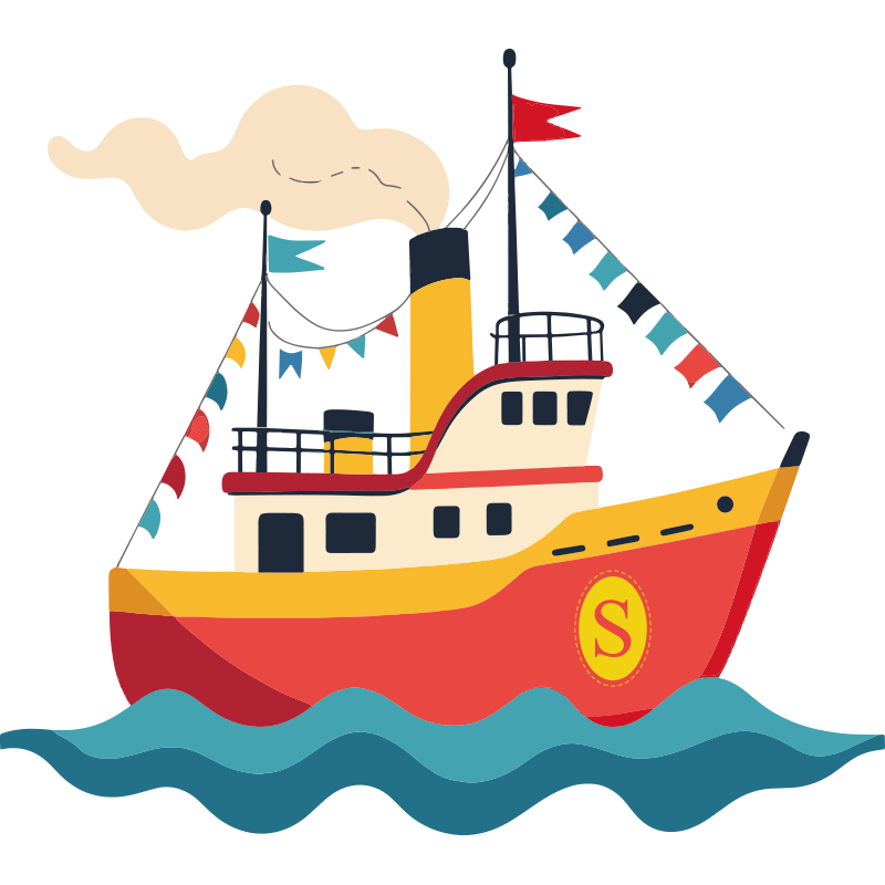 stoomboot sinterklaas sticker - TenStickers