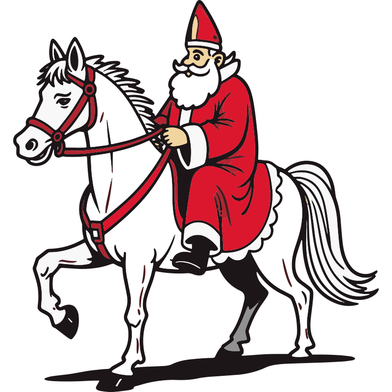 met paard sinterklaas sticker - TenStickers