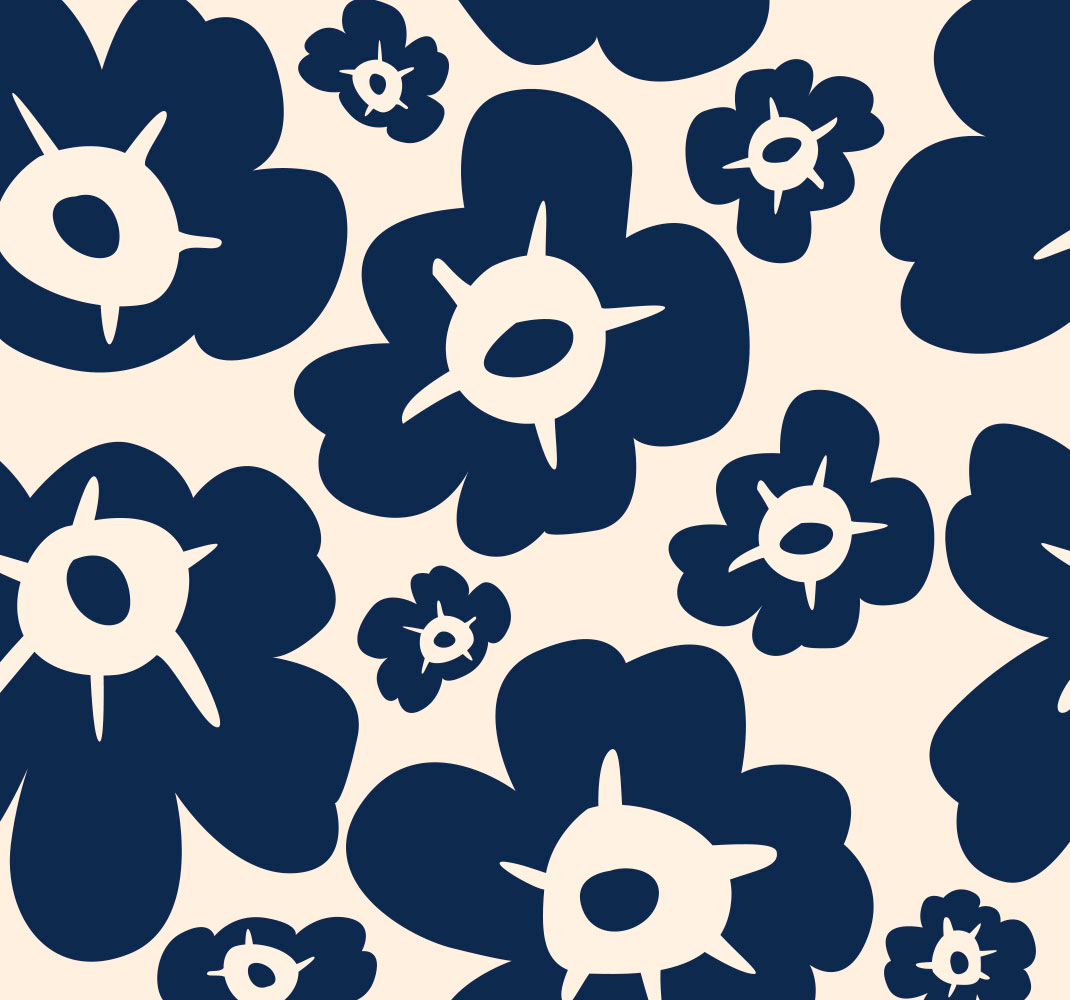 Dark blue poppy flower wall sticker - TenStickers