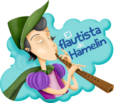 Vinilo infantil Flautista Hamelin texto - TenVinilo