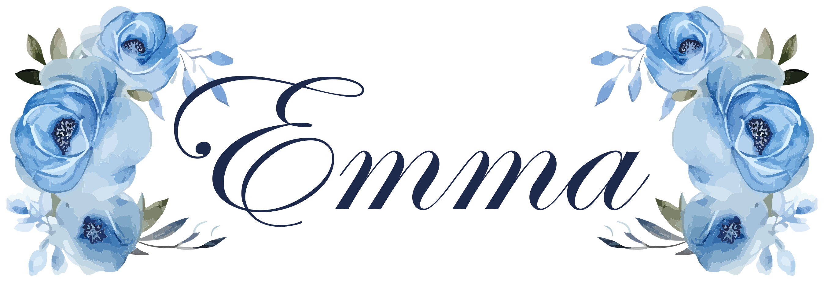 Sticker vélo fleurs bleues avec prénom - TenStickers