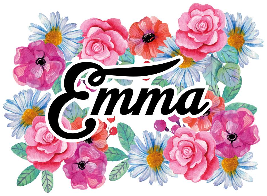 Flowers bike sticker with name - TenStickers