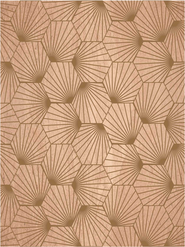 brown hexagon lines furniture sticker - TenStickers