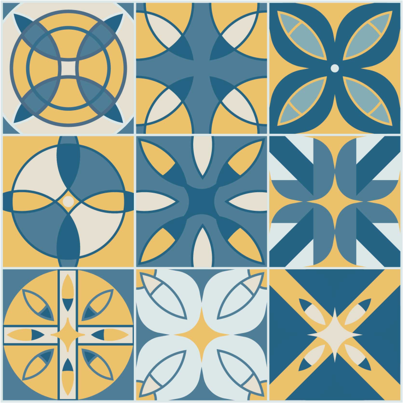 Adhésif meuble tuiles élégantes - TenStickers