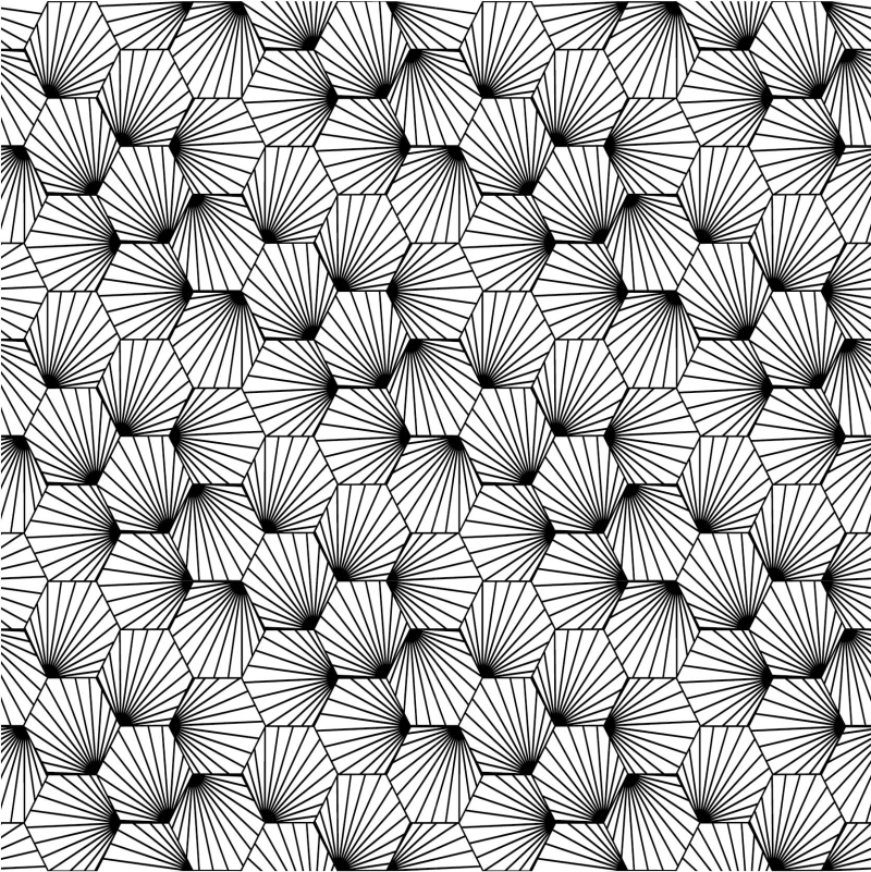 Hatszögletű mintázat vonalakkal Bútor falmatrica - TenStickers