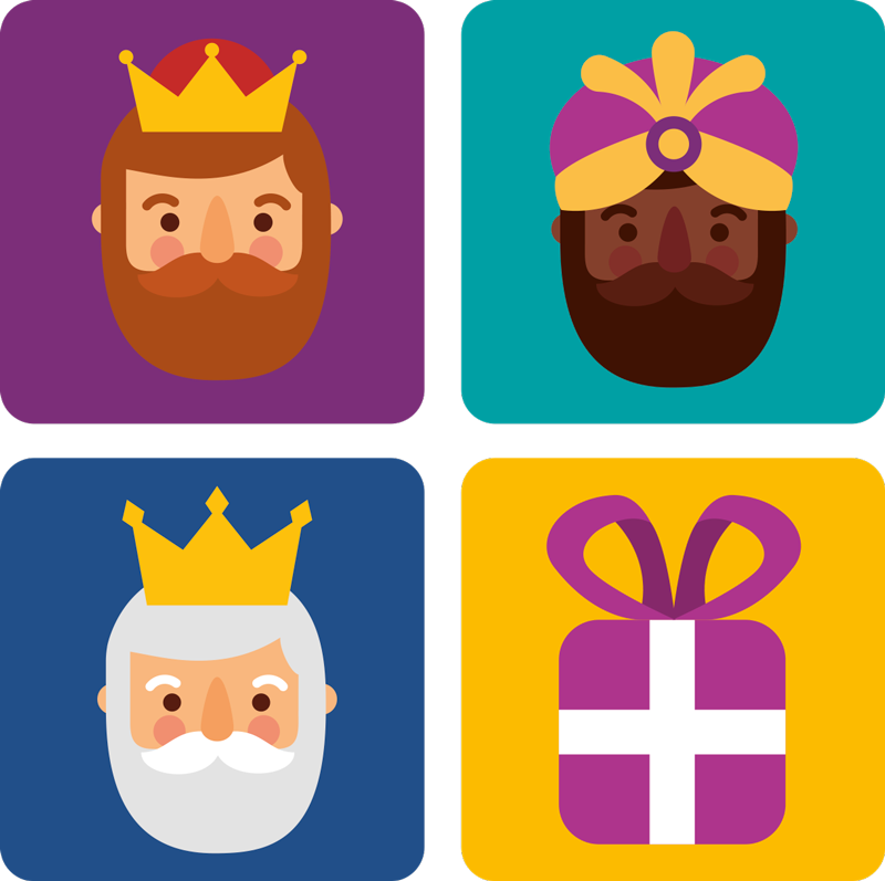 Vinilo escaparate paquete de los tres reyes - TenVinilo