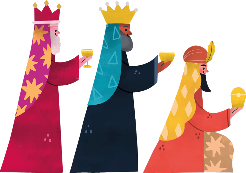 Vinilo escaparate acuarela tres reyes - TenVinilo