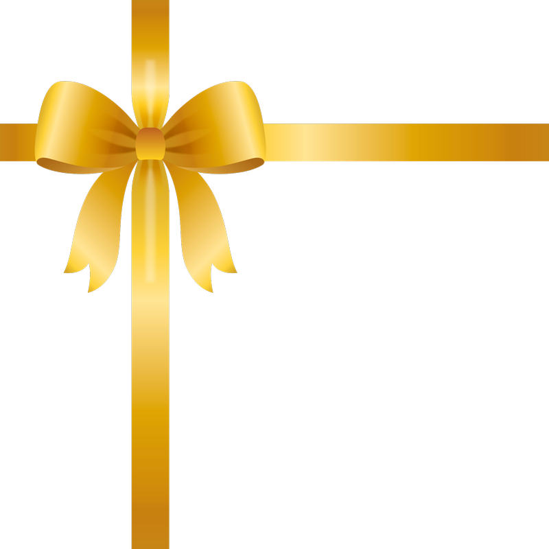 Adesivo murale rugby fiocco regalo dorato - TenStickers