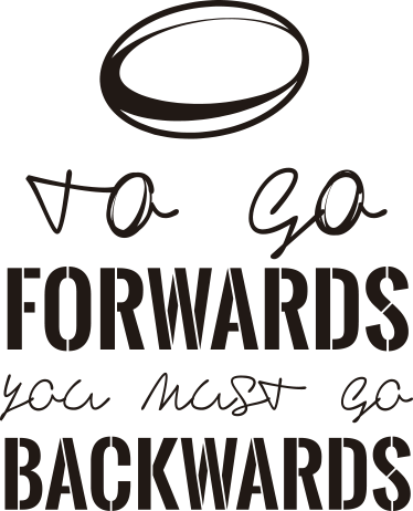 Sticker rugby texte to go forwards - TenStickers