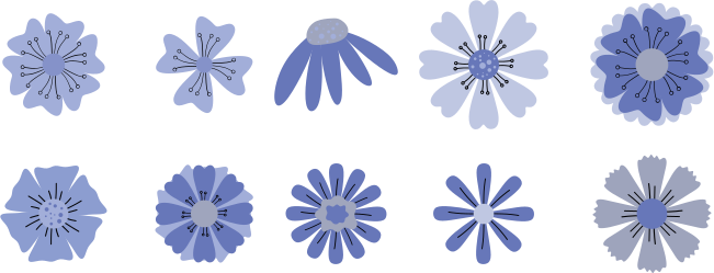 Fahrrad Aufkleber anmutige blaue blumen - TenStickers