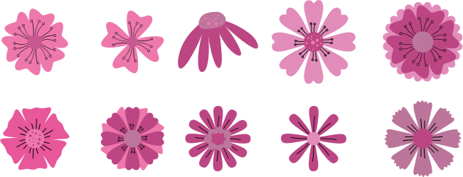 Graceful pink flowers bike sticker - TenStickers