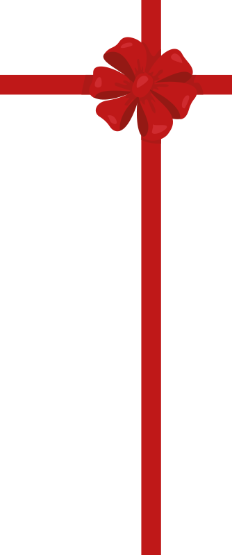 贴纸圣诞红色礼品丝带适用于门口 - TenStickers