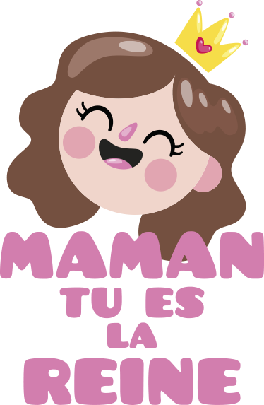 Sticker texte maman tu es la reine - TenStickers