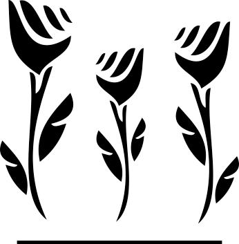 Tri roza stenske nalepke - TenStickers